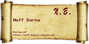 Neff Barna névjegykártya